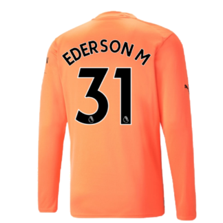 2022-2023 Man City LS Goalkeeper Shirt (Neon Citrus) (EDERSON M 31)