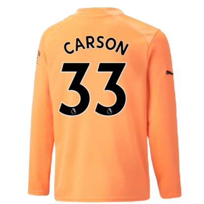 2022-2023 Man City LS Goalkeeper Shirt (Neon Citrus) - Kids (Carson 33)