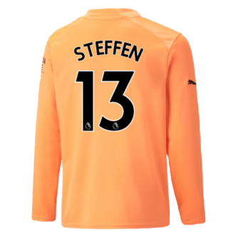 2022-2023 Man City LS Goalkeeper Shirt (Neon Citrus) - Kids (Steffen 13)