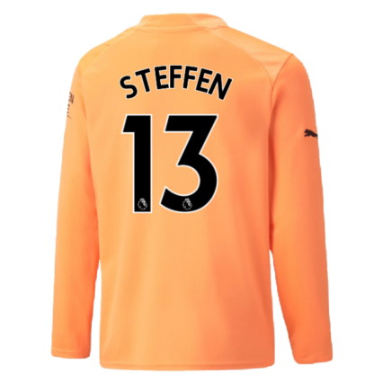 2022-2023 Man City LS Goalkeeper Shirt (Neon Citrus) - Kids (Steffen 13)