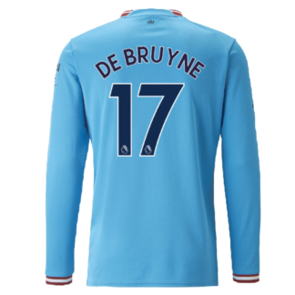 2022-2023 Man City Long Sleeve Home Shirt (DE BRUYNE 17)