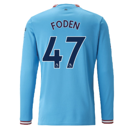 2022-2023 Man City Long Sleeve Home Shirt (FODEN 47)