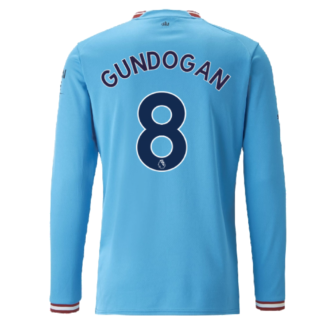 2022-2023 Man City Long Sleeve Home Shirt (GUNDOGAN 8)