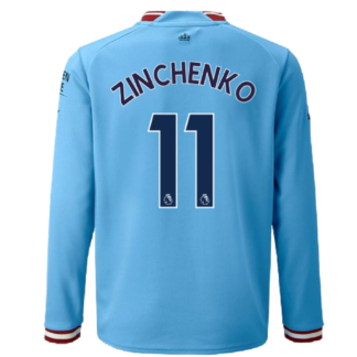 2022-2023 Man City Long Sleeve Home Shirt (Kids) (ZINCHENKO 11)