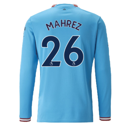 2022-2023 Man City Long Sleeve Home Shirt (MAHREZ 26)