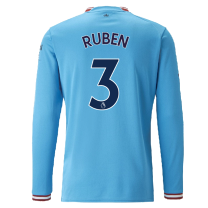 2022-2023 Man City Long Sleeve Home Shirt (RUBEN 3)