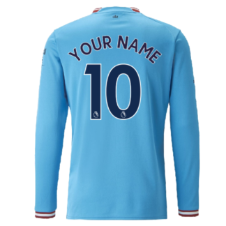 2022-2023 Man City Long Sleeve Home Shirt (Your Name)