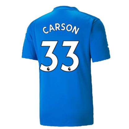 2022-2023 Man City SS Goalkeeper Shirt (Electric Blue) (Carson 33)