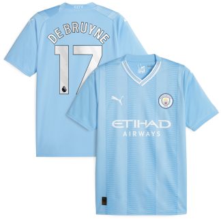 Manchester City Puma Home Shirt 2023-24 with De Bruyne 17 printing