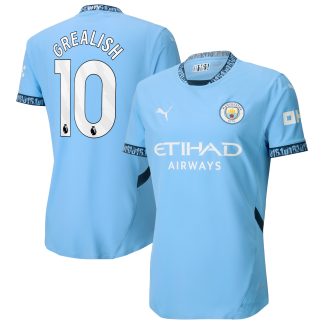 Manchester City PUMA Home Authentic Shirt 2024-25 with Grealish 10 printing