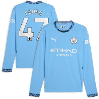 Manchester City PUMA Home Shirt 2024-25 - Long Sleeve with Foden 47 printing