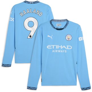 Manchester City PUMA Home Shirt 2024-25 - Long Sleeve with Haaland 9 printing
