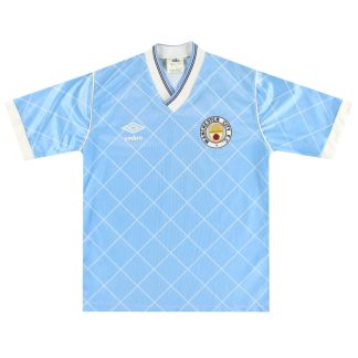 1987-89 Manchester City Umbro Home Shirt Y - Manchester City / Excellent / Youth