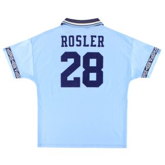 1993-95 Manchester City Umbro 'Signed' Home Shirt Rosler #28 M - Manchester City / Very good / Medium