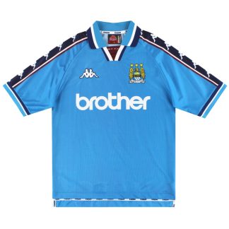 1997-99 Manchester City Kappa Home Shirt L - Manchester City / Very Good / Large