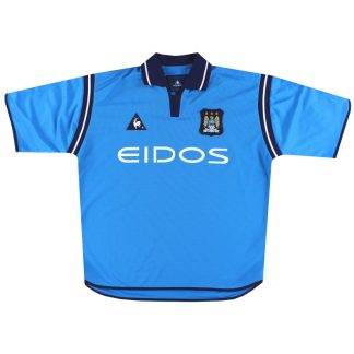 2001-02 Manchester City Le Coq Sportif Home Shirt *Mint* XXL - Manchester City / Mint / XXL