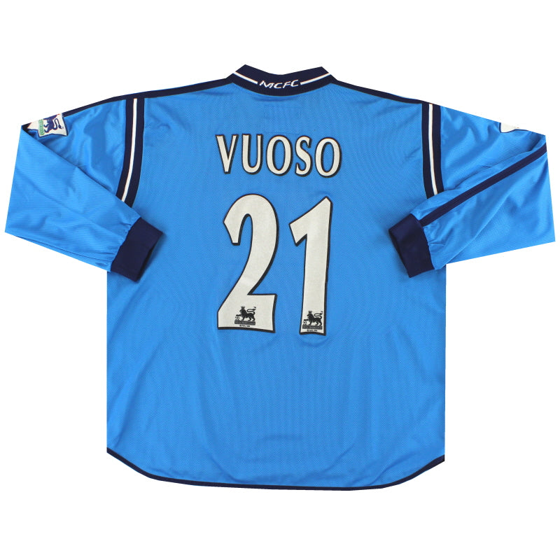 2002-03 Manchester City Le Coq Sportif Player Issue Home Shirt Vuoso #21 L/S XL - Manchester City / Excellent / XL