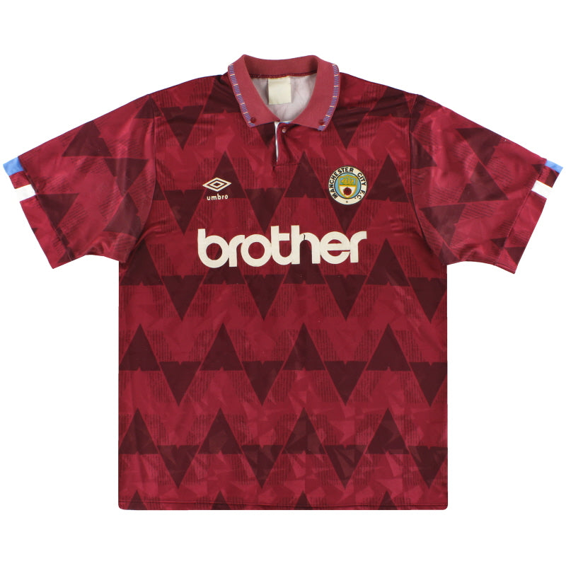 1990-92 Manchester City Umbro Away Shirt L - Manchester City / Excellent / Large