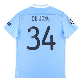 2011-12 Manchester City Umbro Home Shirt De Jong #34 L - Manchester City / Very Good / Large