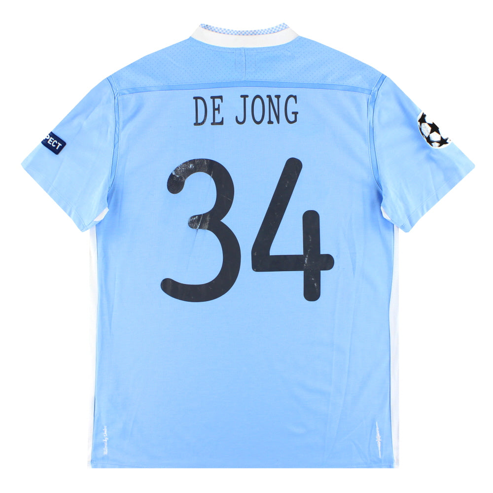 2011-12 Manchester City Umbro Home Shirt De Jong #34 L - Manchester City / Very Good / Large