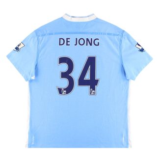 2011-12 Manchester City Umbro Home Shirt De Jong #34 XL - Manchester City / Excellent / XL