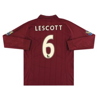 2012-13 Manchester City Umbro Away Shirt Lescott #6 L/S *Mint* L - Manchester City / Mint / Large