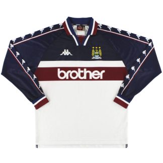 1997-98 Manchester City Kappa Away Shirt L/S S - Manchester City / Excellent / Small