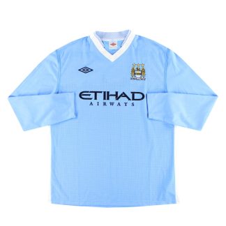 2011-12 Manchester City Umbro Home Shirt L/S XL - Manchester City / Excellent / XL
