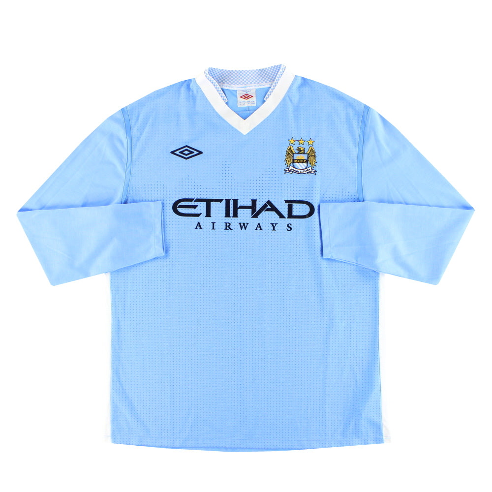 2011-12 Manchester City Umbro Home Shirt L/S XL - Manchester City / Excellent / XL