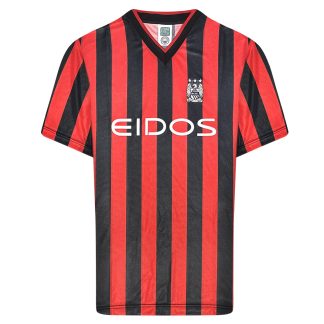 Manchester City 2001 Away Retro Shirt Red/Blk