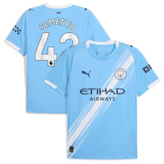 Manchester City PUMA Home Shirt 2025-26 with Semenyo 42 printing