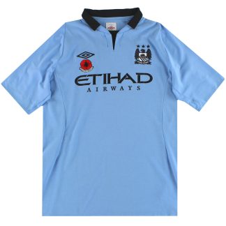 2012-13 Manchester City Umbro Home Shirt *Mint* L - Manchester City / Mint / Large