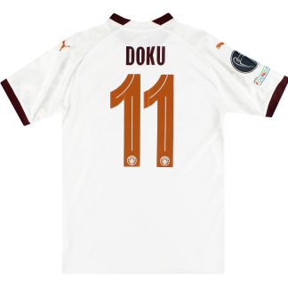 2023-24 Manchester City Puma Away Shirt Doku #11 *Mint* S - Manchester City / Mint / Small