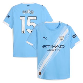 Manchester City PUMA Authentic Home Shirt 2025-26 with Guéhi 15 printing