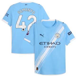Manchester City PUMA Authentic Home Shirt 2025-26 with Semenyo 42 printing