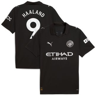 Manchester City PUMA Away Shirt 2025-26 with Haaland 9 printing
