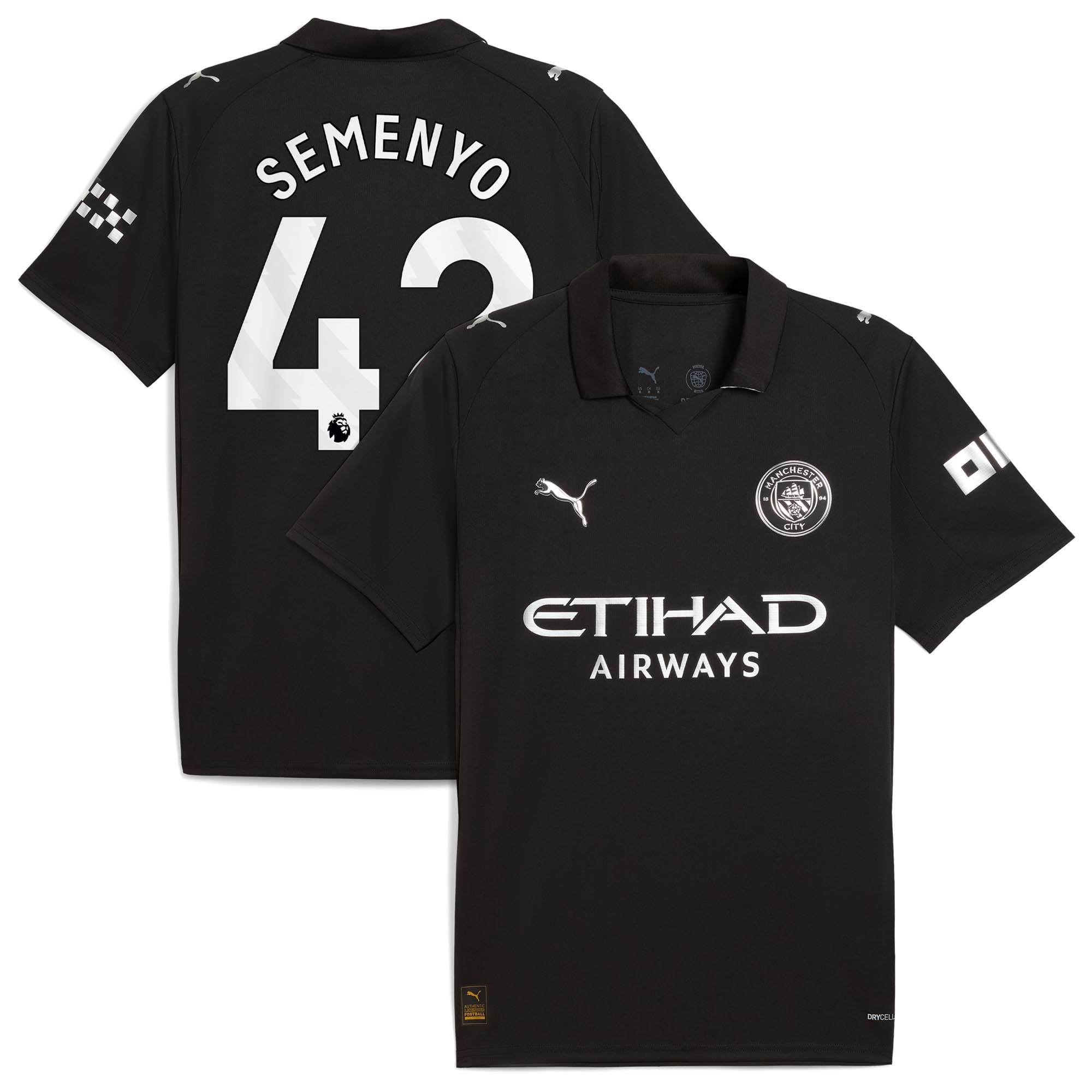 Manchester City PUMA Away Shirt 2025-26 with Semenyo 42 printing