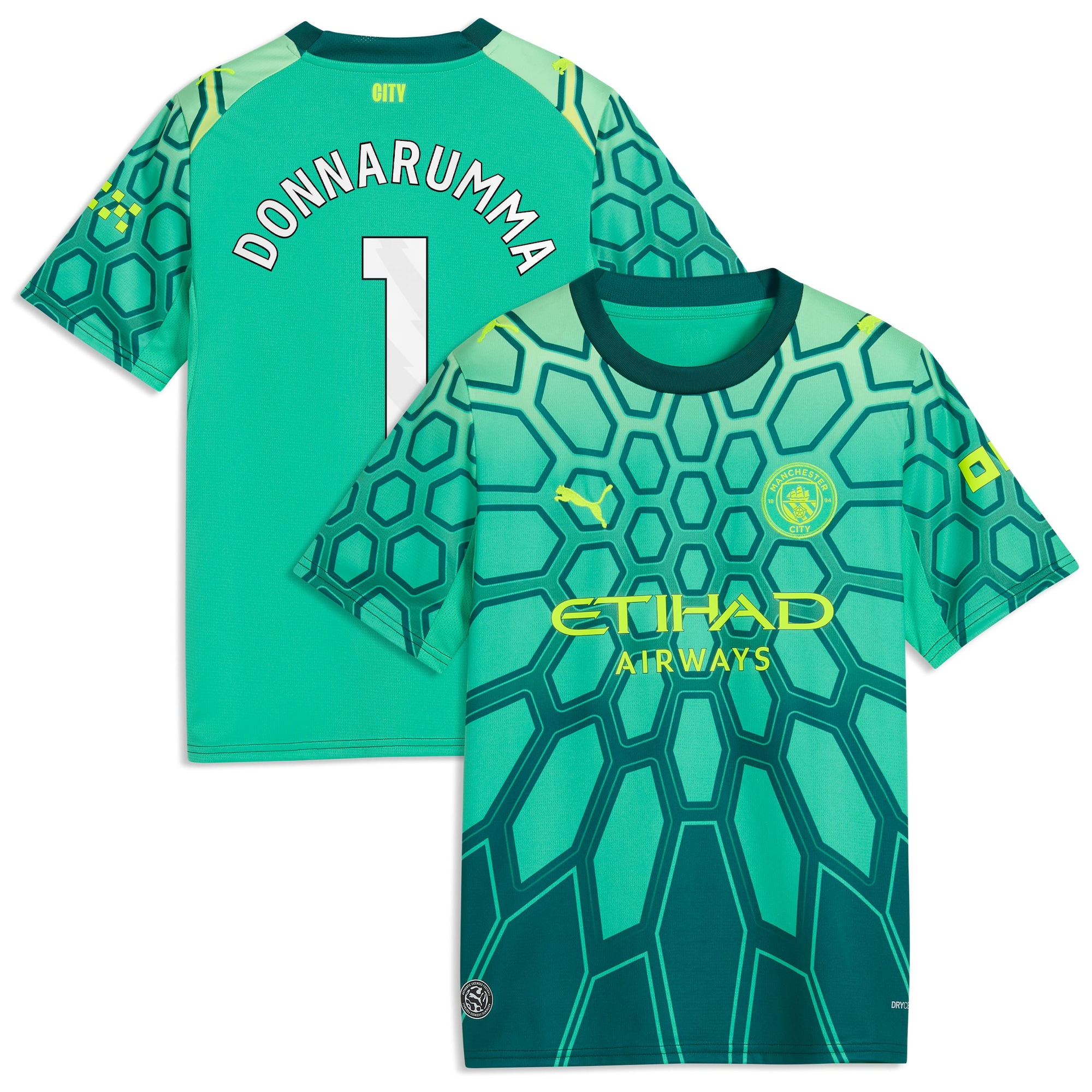 Manchester City PUMA Goalkeeper Shirt 2026-27 - Kids with Donnarumma 1 printing
