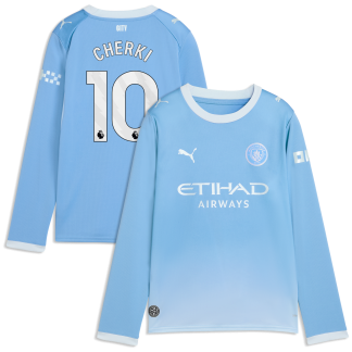 Manchester City PUMA Home Shirt 2026-27 - Long Sleeve - Kids with Cherki 10 printing