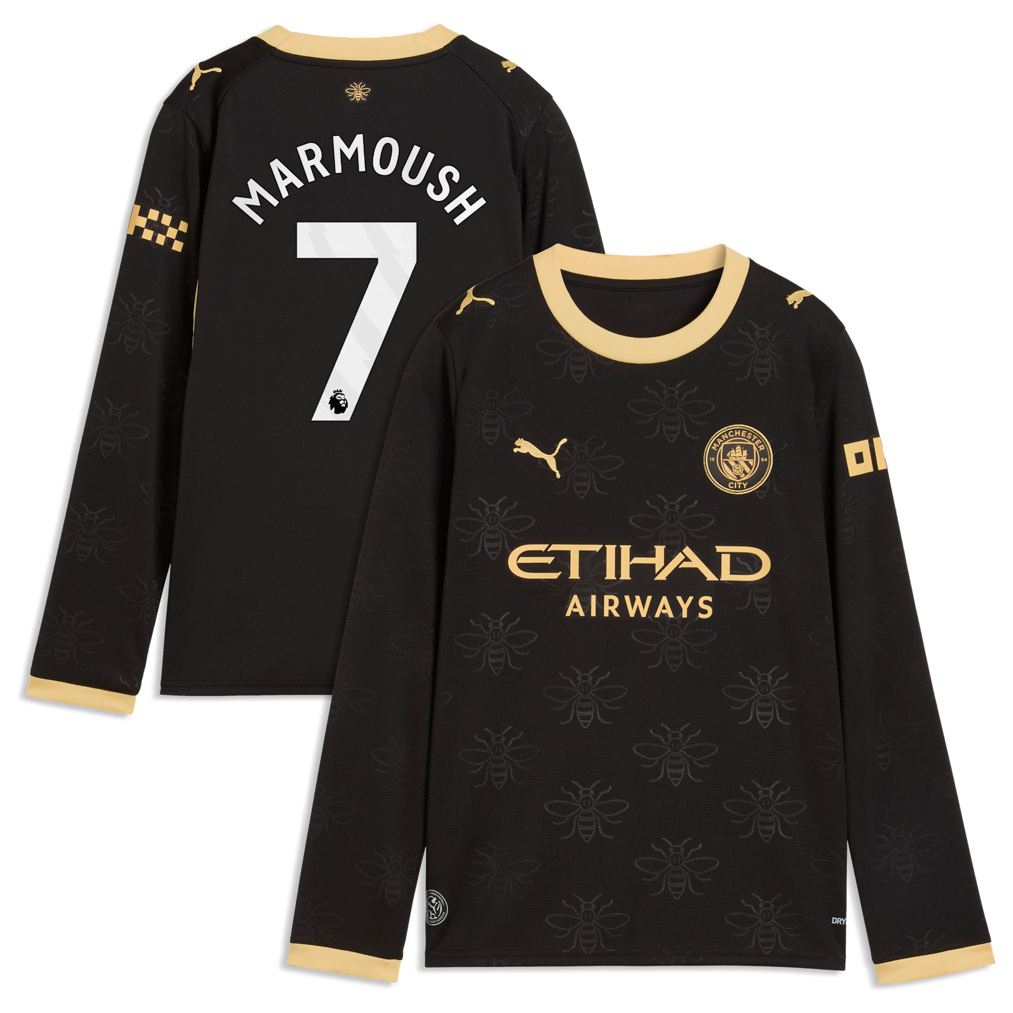 Manchester City Puma Away Shirt 2026-27 - Long Sleeve - Kids with Marmoush 7 printing