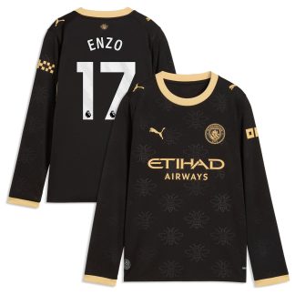 Manchester City Puma Away Shirt 2026-27 - Long Sleeve - Kids with Enzo 17 printing