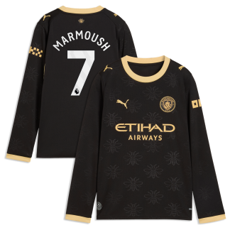 Manchester City Puma Away Shirt 2026-27 - Long Sleeve - Kids with Marmoush 7 printing