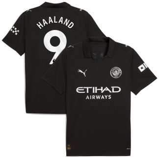 Manchester City PUMA Away Shirt 2025-26 with Haaland 9 printing