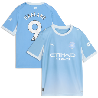Manchester City PUMA Home Shirt 2026-27 - Kids with Haaland 9 printing
