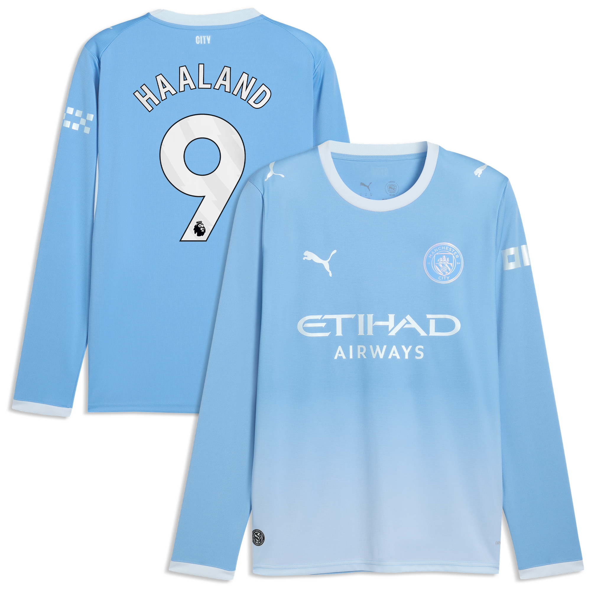 Manchester City PUMA Home Shirt 2026-27 - Long Sleeve with Haaland 9 printing