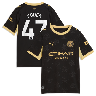 Manchester City Puma Away Shirt 2026-27 - Kids with Foden 47 printing