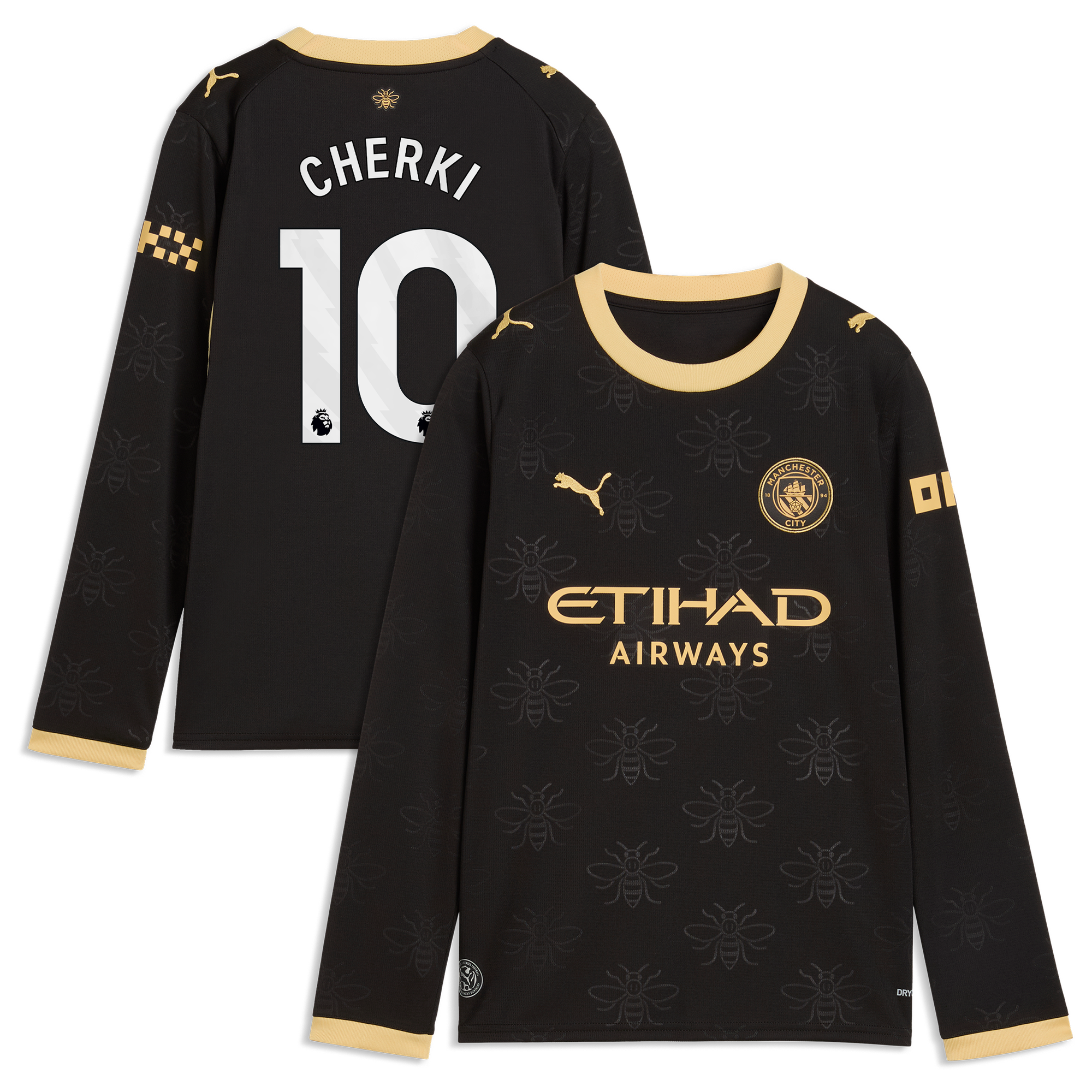 Manchester City Puma Away Shirt 2026-27 - Long Sleeve - Kids with Cherki 10 printing