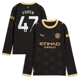 Manchester City Puma Away Shirt 2026-27 - Long Sleeve - Kids with Foden 47 printing