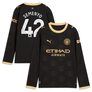 Manchester City Puma Away Shirt 2026-27 - Long Sleeve - Kids with Semenyo 42 printing